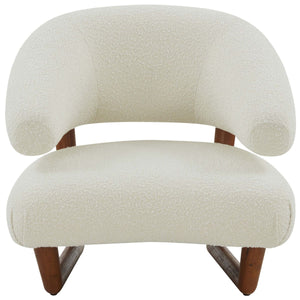 Safavieh Couture Jasmina Boucle And Wooden Legs Accent Chair, SFV5067