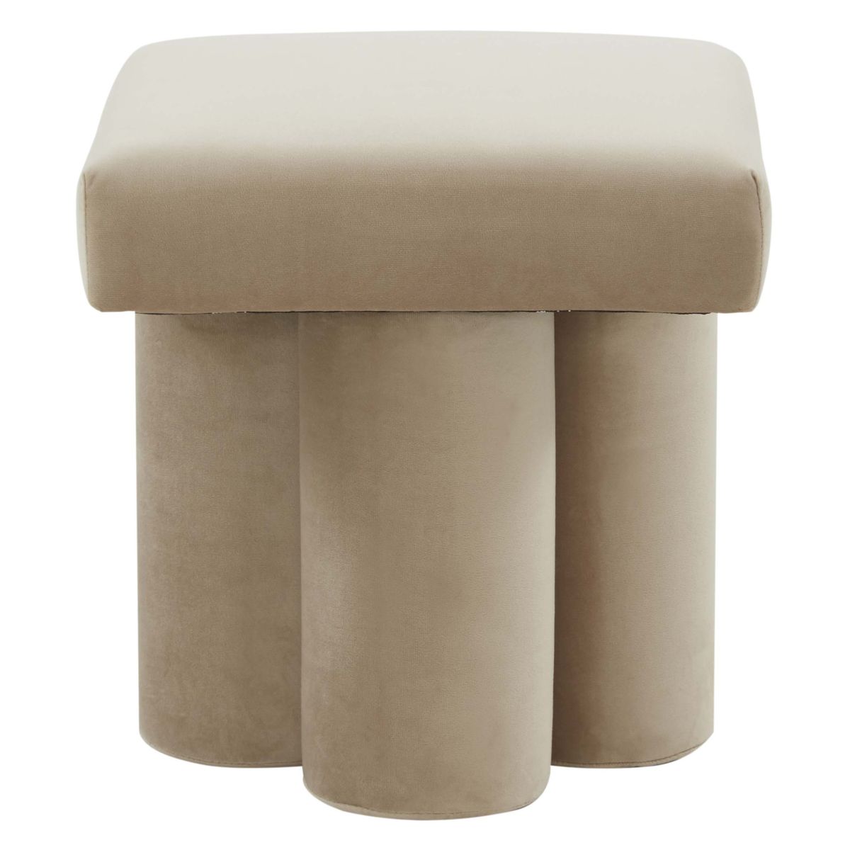 Safavieh Couture Deangelo Velvet Ottoman - Light Brown