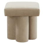 Safavieh Couture Deangelo Velvet Ottoman - Light Brown