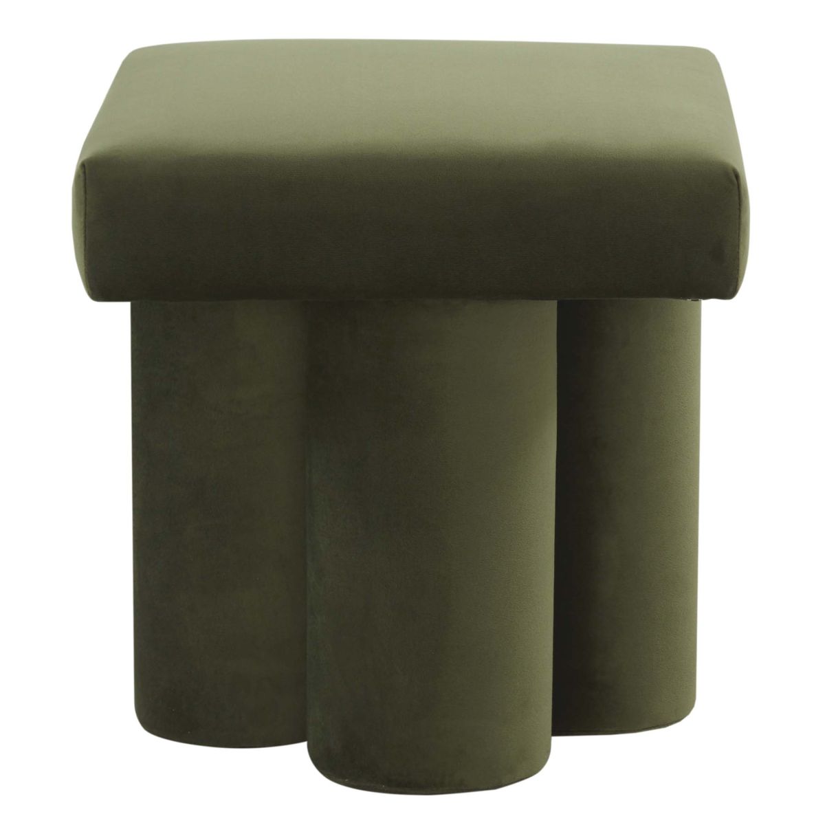 Safavieh Couture Deangelo Velvet Ottoman - Forest Green