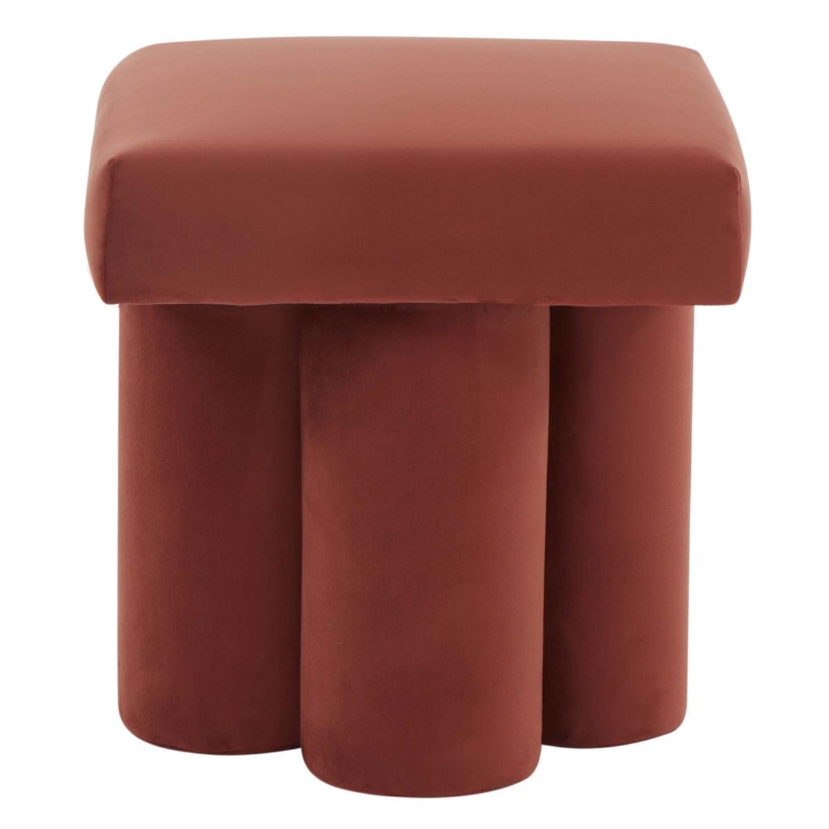 Safavieh Couture Deangelo Velvet Ottoman - Rust