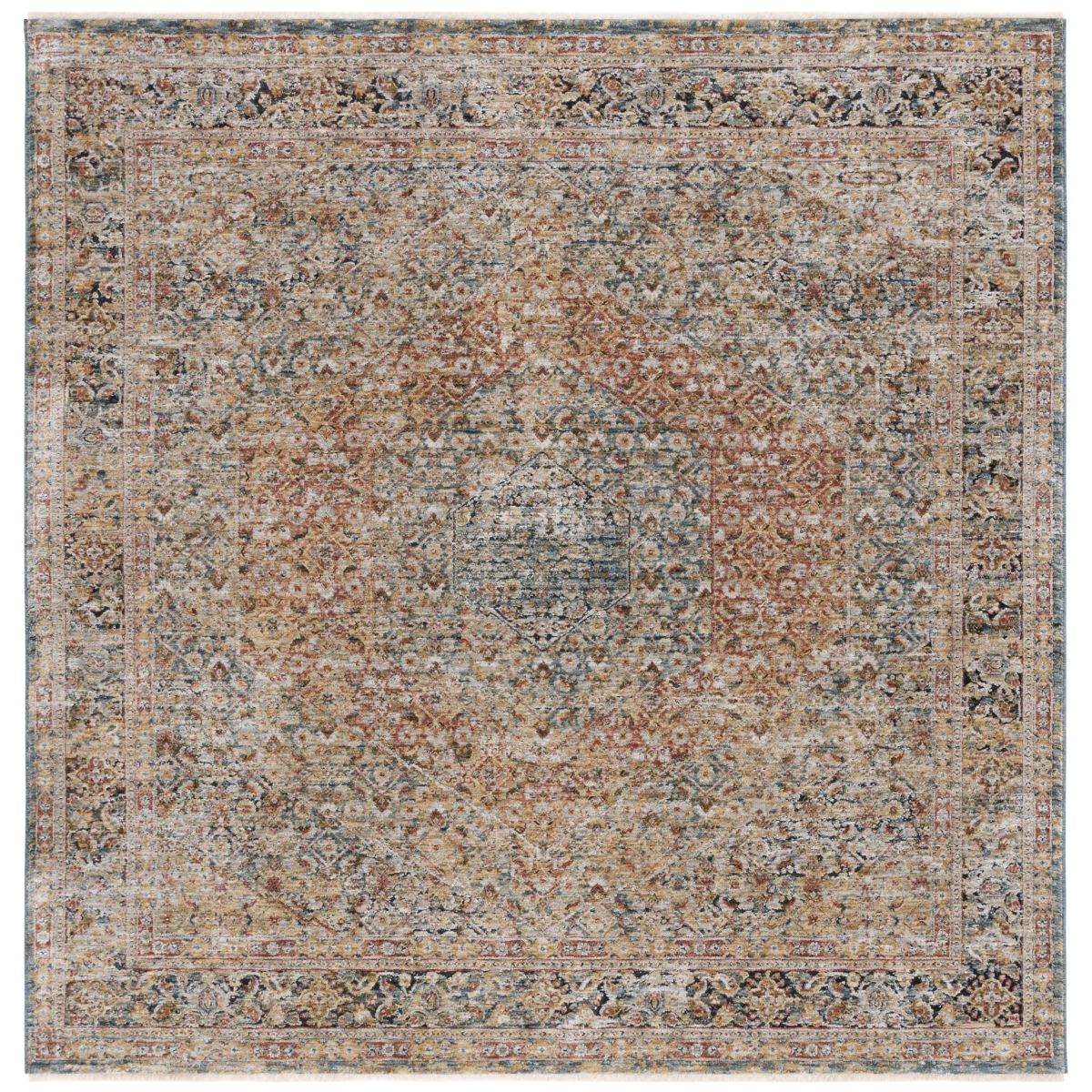 Safavieh Silverado 106 Rug, SVD106 - Blue / Rust