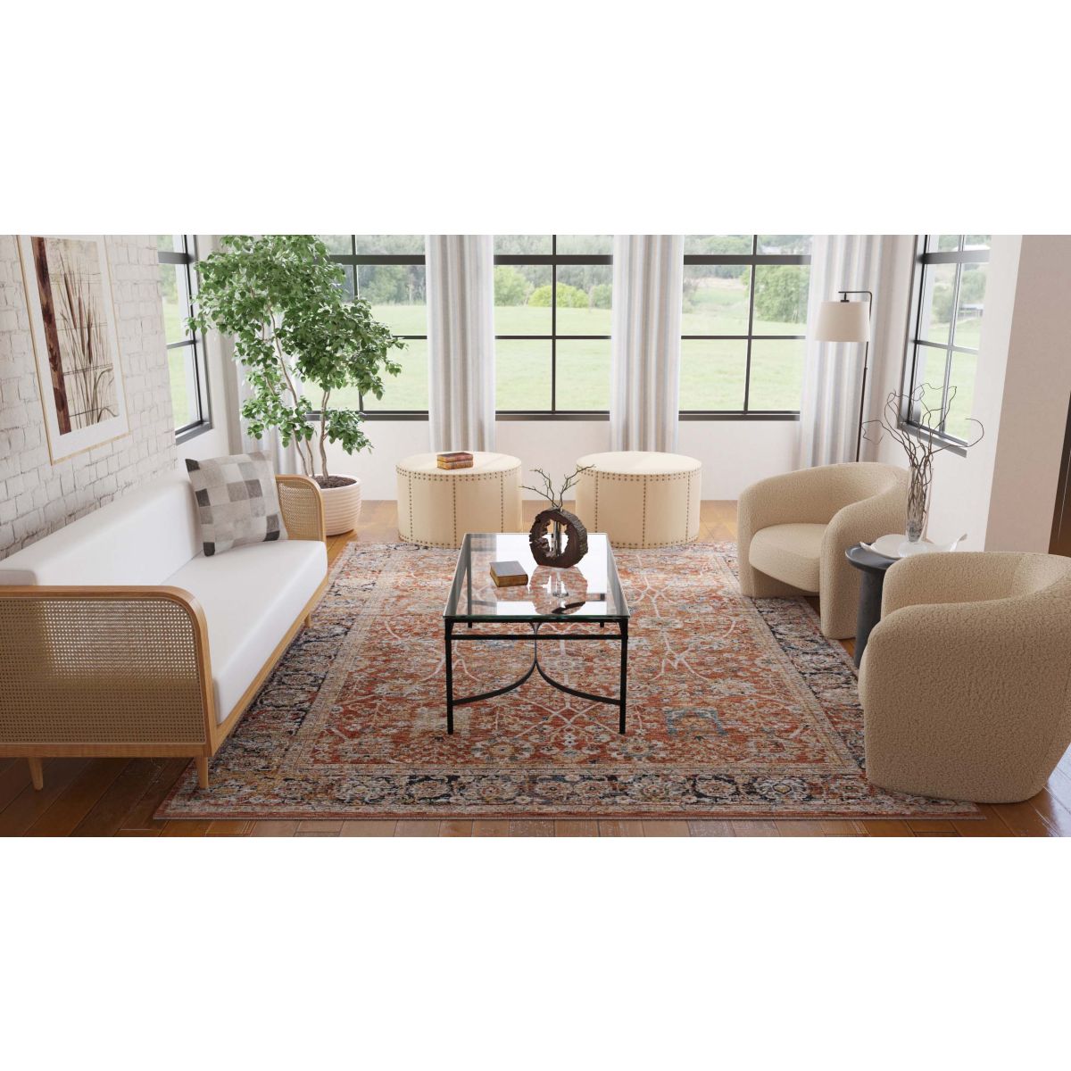 Safavieh Silverado 112 Rug, SVD112 - Rust / Blue