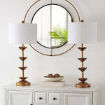 Safavieh Lani Leaf Table Lamp , TBL4016 - Antique Gold /White Linen Shade