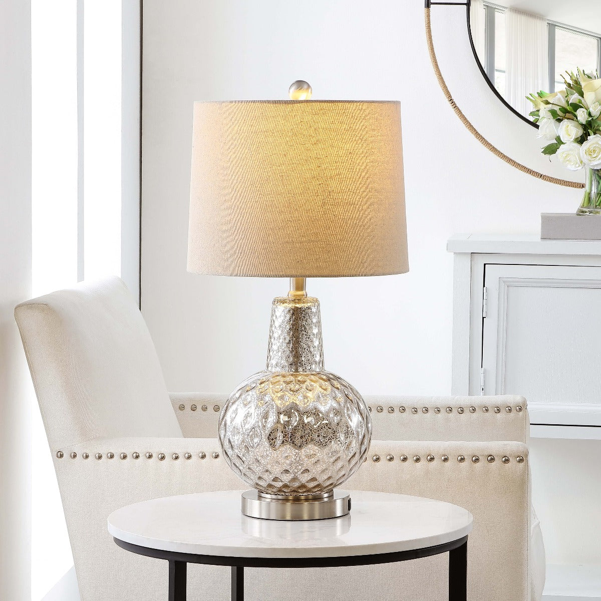 Safavieh Atlas Table Lamp/USB , TBL4201 - Mercury