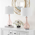 Safavieh Finnley Table Lamp/USB , TBL4206 - Light Blush Crackle