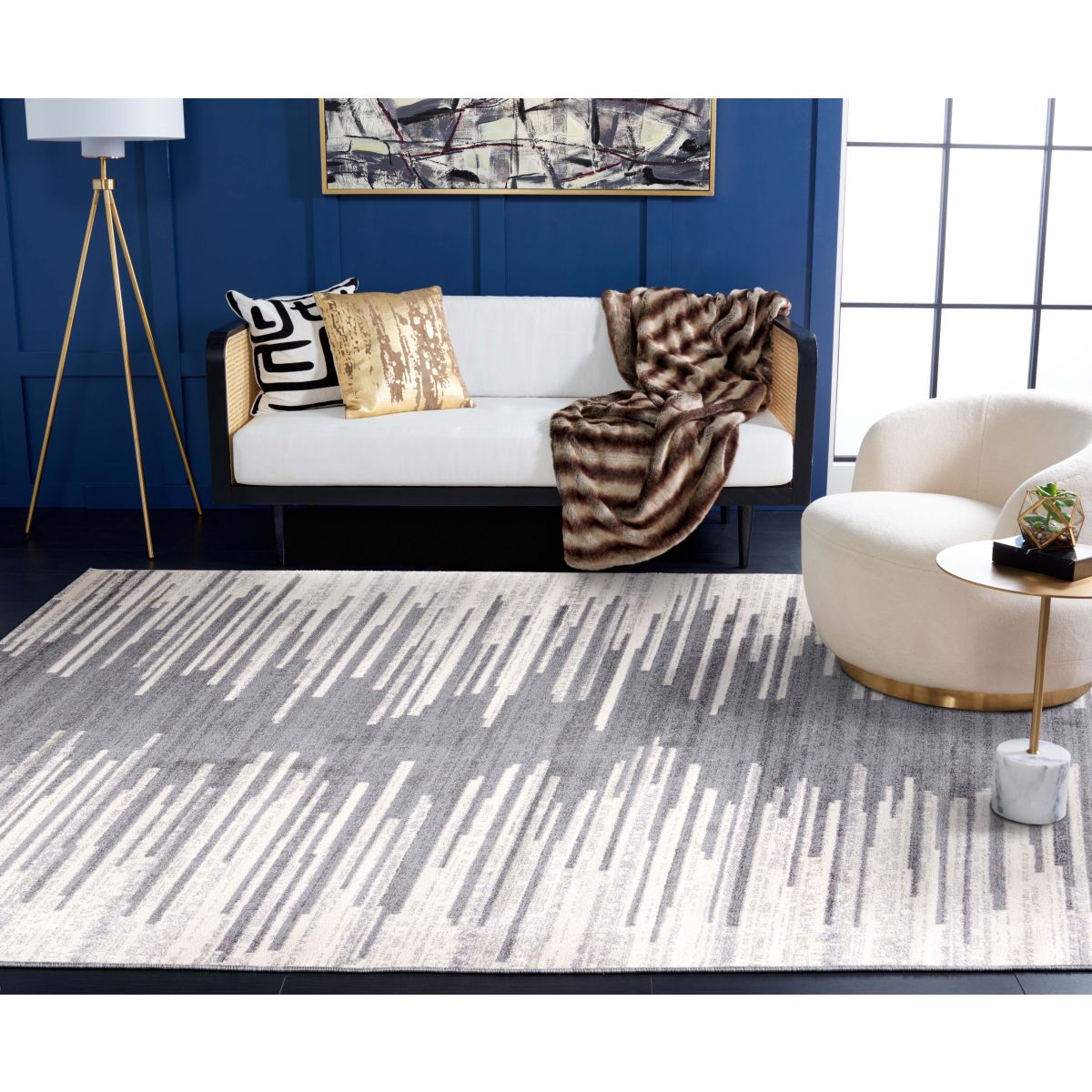 Safavieh Tulum 638 Rug, TUL638 - DARK GREY / IVORY