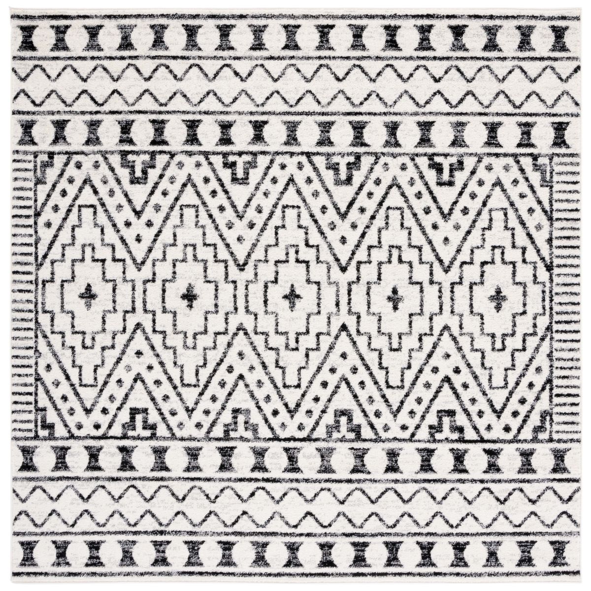 Safavieh Tulum 648 Rug, TUL648 - BLACK / IVORY
