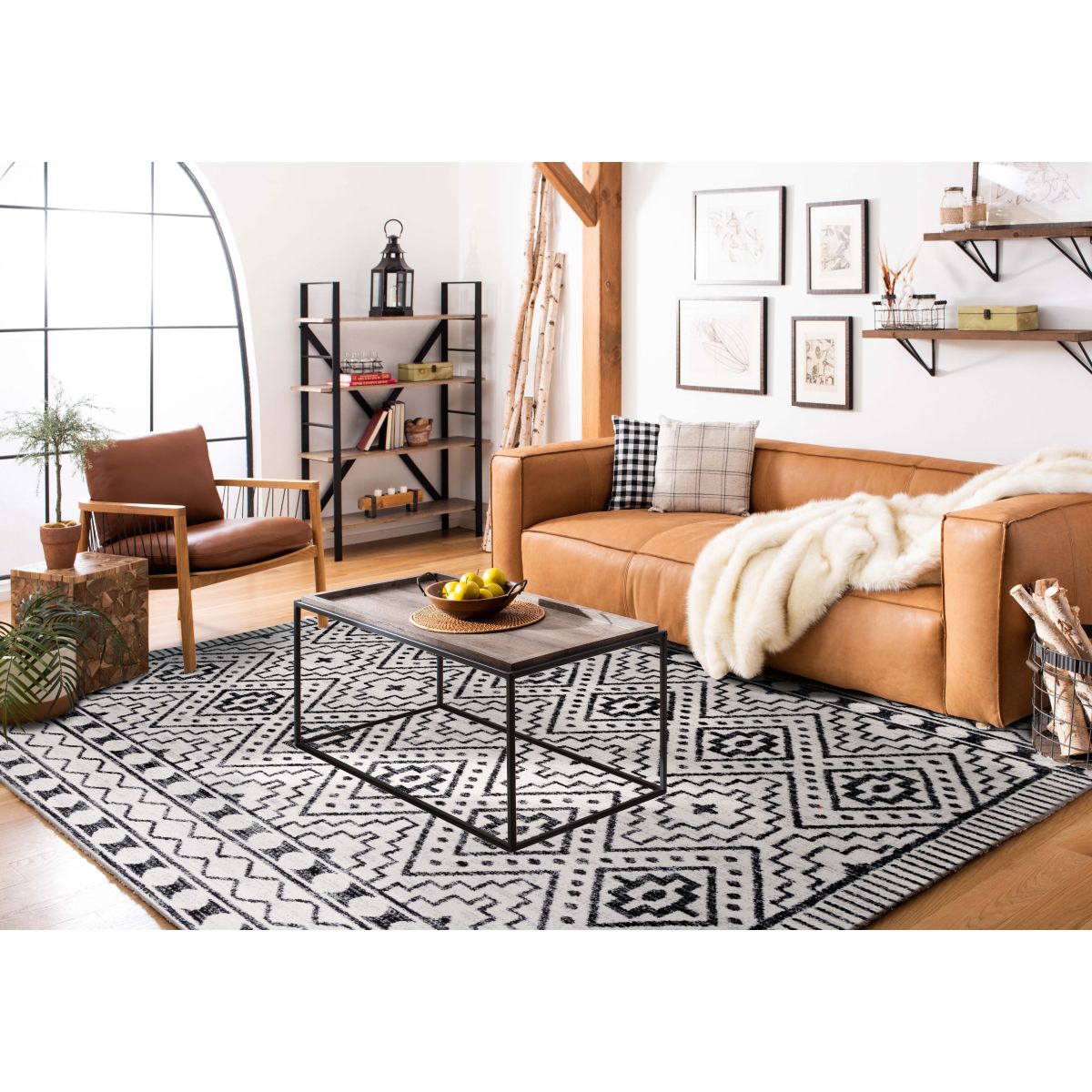 Safavieh Tulum 648 Rug, TUL648 - BLACK / IVORY
