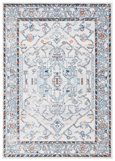 Safavieh Tulum 661 Rug, TUL661 - IVORY GREY / BLUE RUST