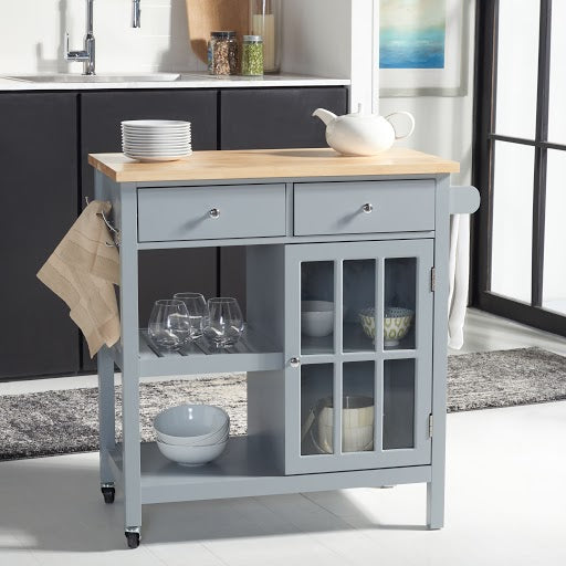 Safavieh Locklyn 1 Door 2 Drawer 2 Shelf Kitchen Cart , KCH8703