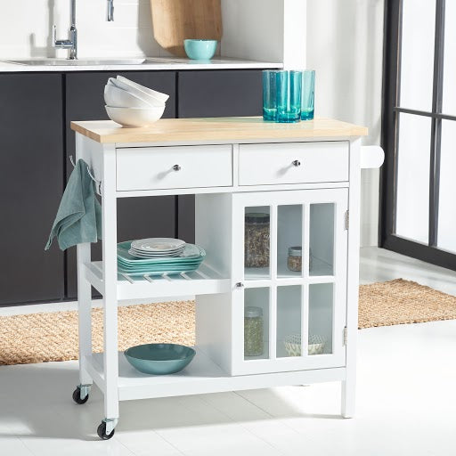 Safavieh Locklyn 1 Door 2 Drawer 2 Shelf Kitchen Cart , KCH8703