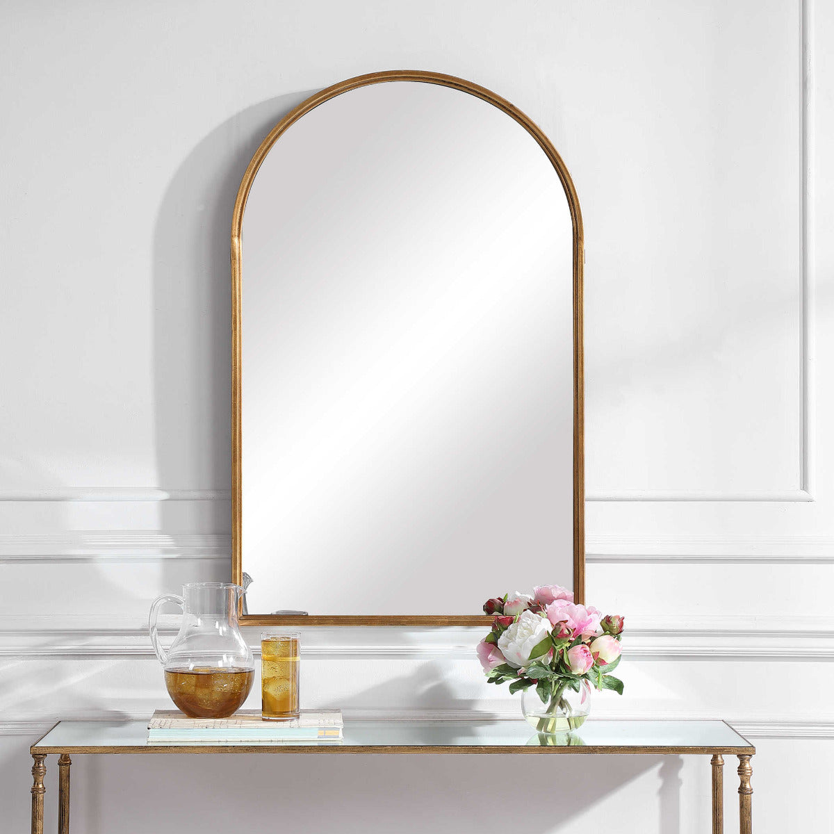 Decor Market Arch Mirror - Antiqued Gold Leaf