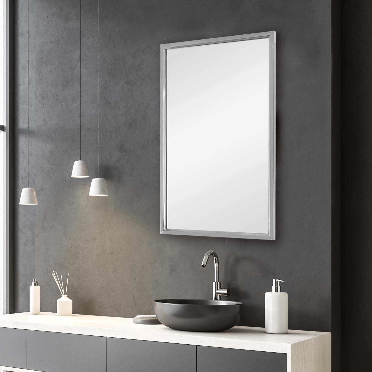 Decor Market Simple Design Mirror - Stainless Steel