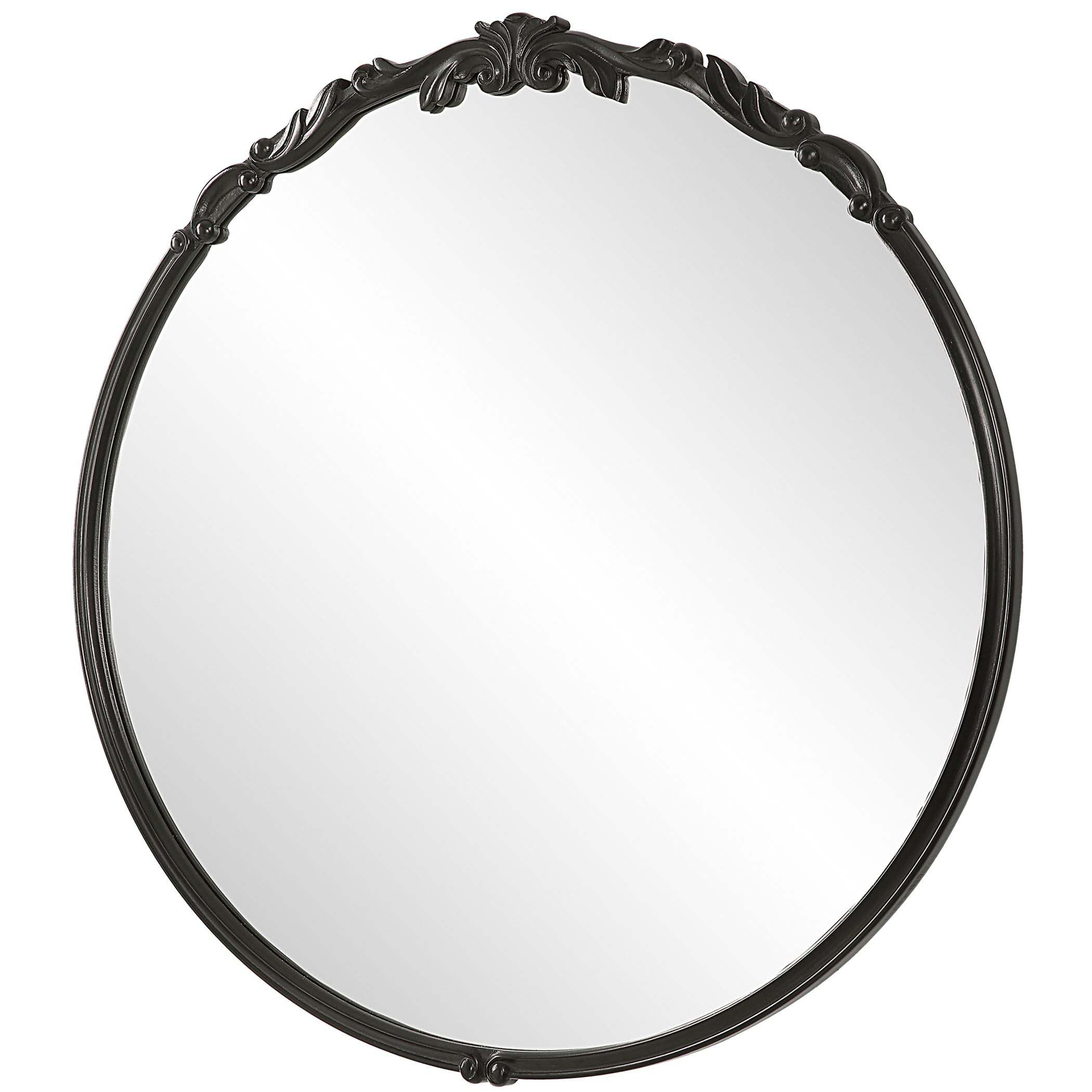 Satin Black Decor Market Mirror Gray Glaze