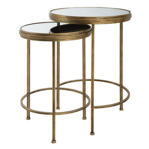Antique Decor Market Accent Mirror Table - S/2