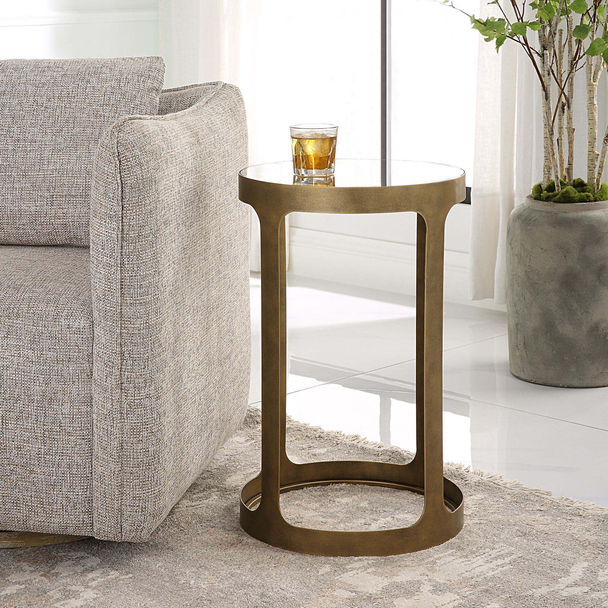 Decor Market Brushed Gold Accent Table