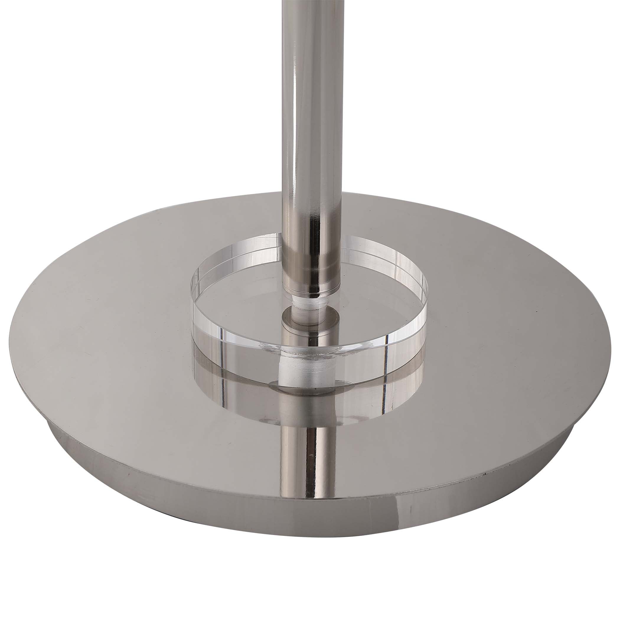 Decor Market Oval Metal Strap Base Floor Lamp- Polished Nickel