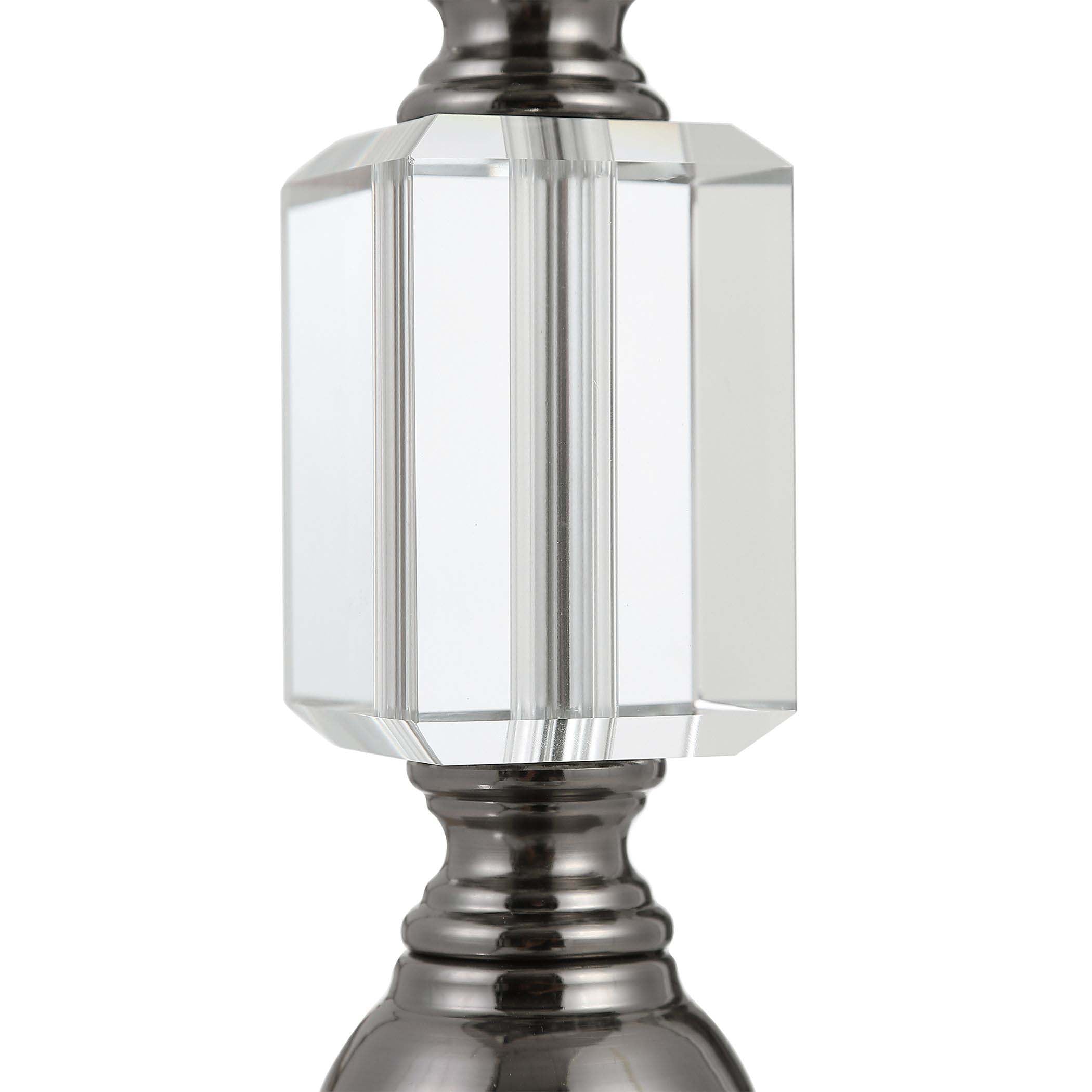 Decor Market Stacked Crystal Separated By Dark Antique Nickel Accents Table Lamp