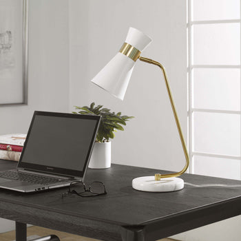 Gold Decor Market Desk Lamp White Marble